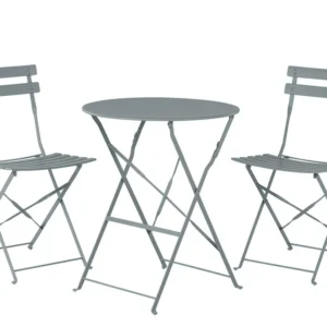 Steel Garden Bistro Set Grey FIORI