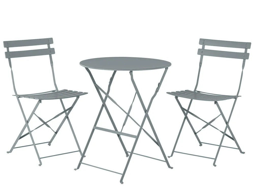 Steel Garden Bistro Set Grey FIORI