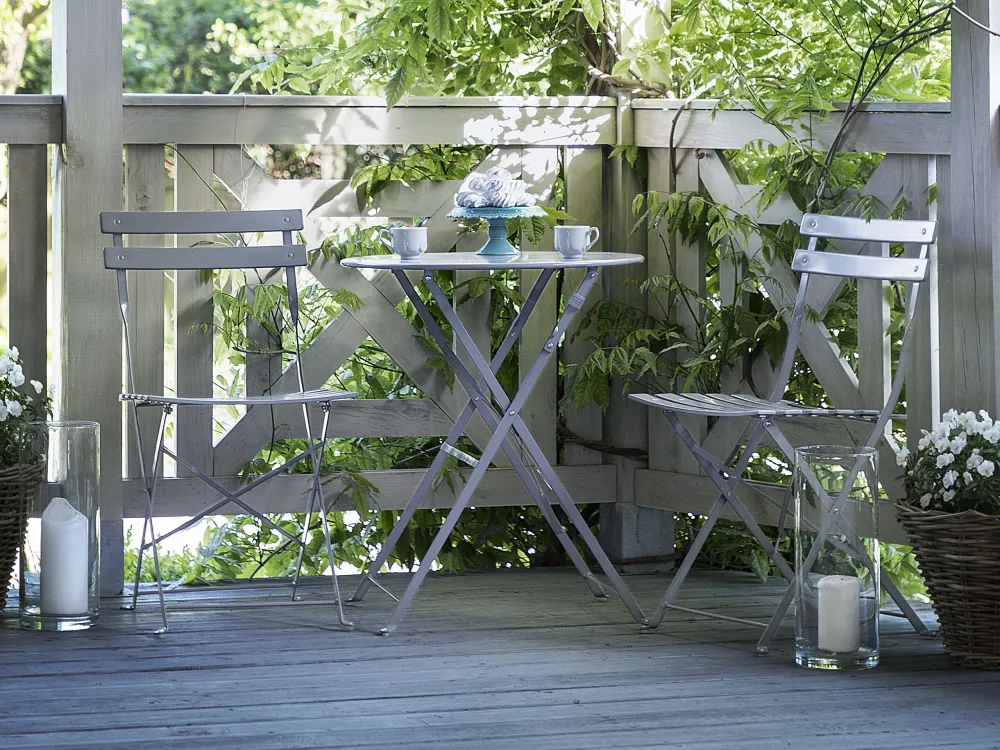 Steel Garden Bistro Set Grey FIORI