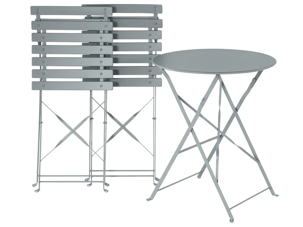 Steel Garden Bistro Set Grey FIORI