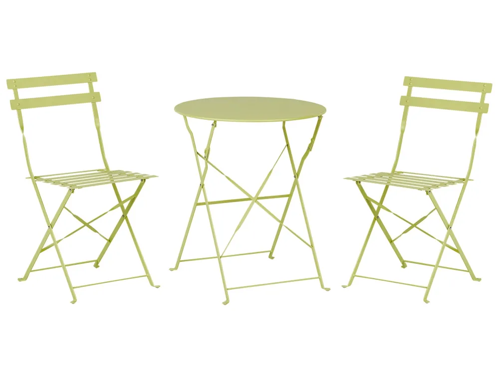 Steel Garden Bistro Set Lime Green FIORI