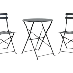 Steel Garden Bistro Set Nero notte FIORI