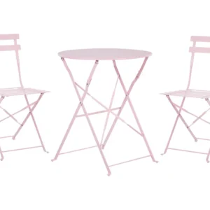 Steel Garden Bistro Set Pastel Pink FIORI