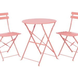 Steel Garden Bistro Set Salmonato Red FIORI