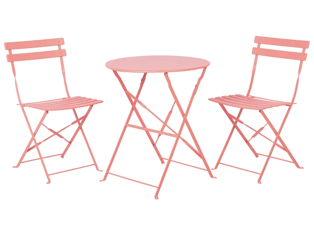 Steel Garden Bistro Set Salmonato Red FIORI