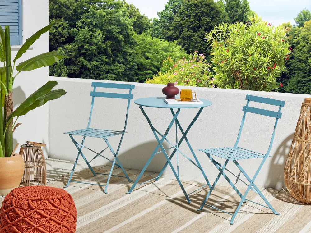Steel Garden Bistro Set Sea Blue FIORI
