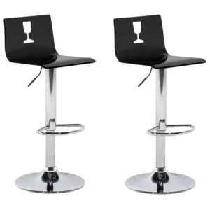 Swivel Stool Swivel Set 2 Nero notte BUSAN con Ombrellone e Base