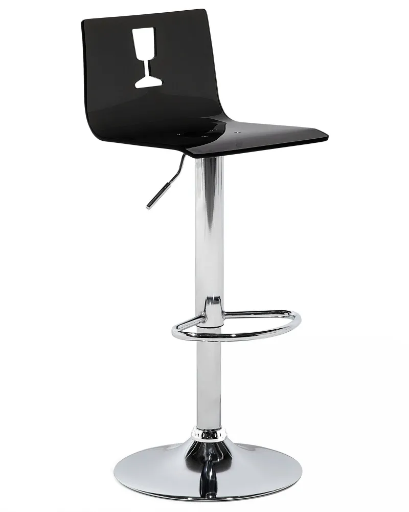 Swivel Stool Swivel Set 2 Nero notte BUSAN con Ombrellone e Base