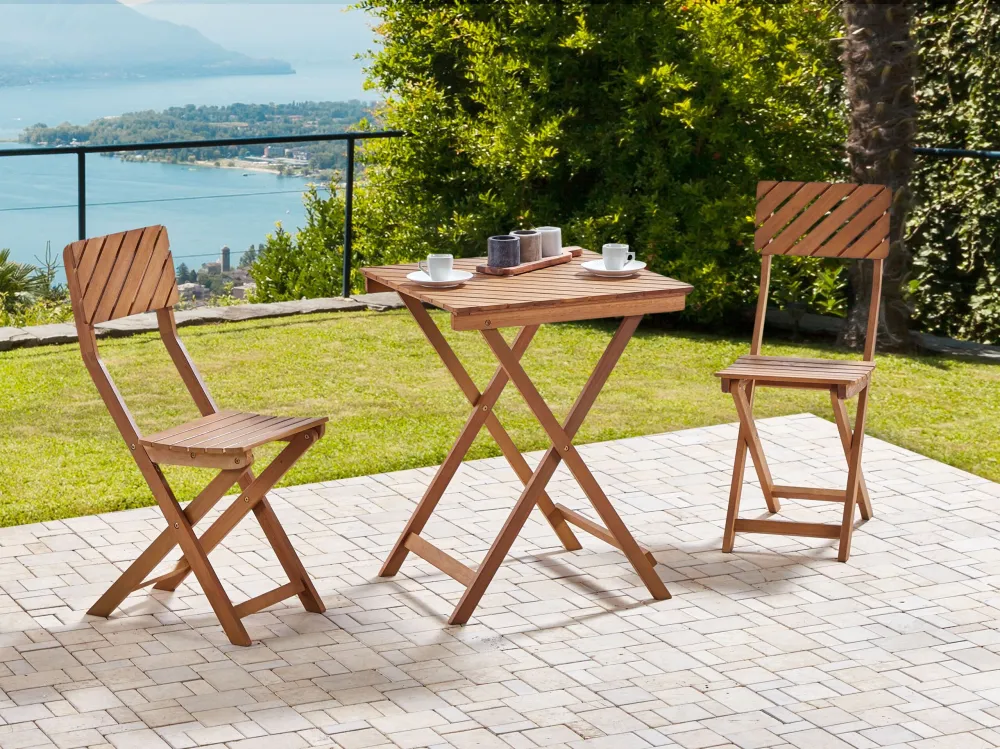 Wooden Bistro Set Dark ARDORE
