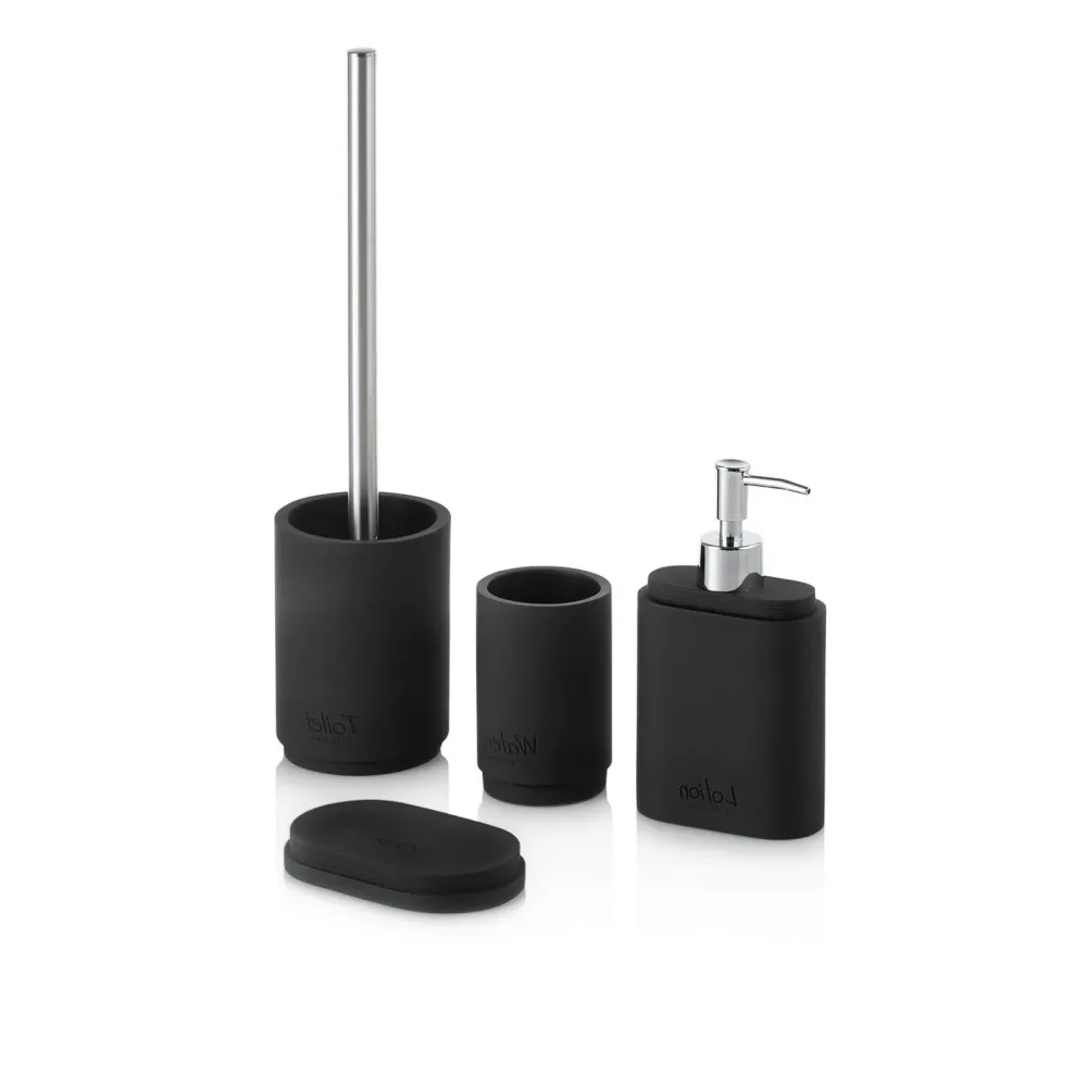 Set Completo Accessori Bagno Total Black