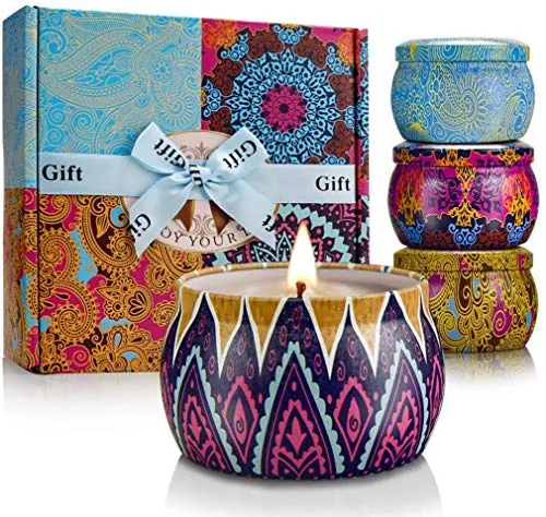 TOFU Candele Profumate, Set Regalo Donna,100% Natural Soy Profumate