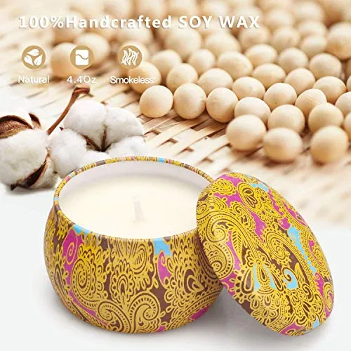 TOFU Candele Profumate, Set Regalo Donna,100% Natural Soy Profumate