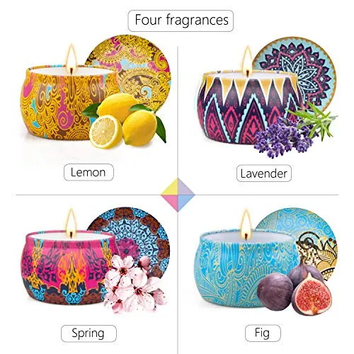 TOFU Candele Profumate, Set Regalo Donna,100% Natural Soy Profumate