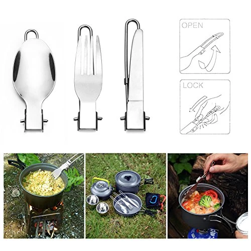 Odoland Set Pentole da Campeggio con 1.9 L Pentola 0.8 L Padella L...