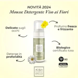 Acqua ai Fiori di Spello – Mousse Detergente Viso Delicata ai Fiori 150ml