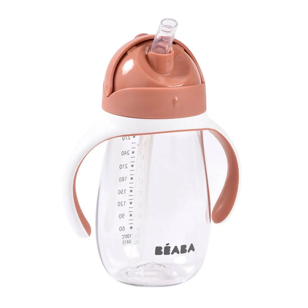 Beaba Bottiglia antigoccia con cannuccia tritan 300 ml Terracotta