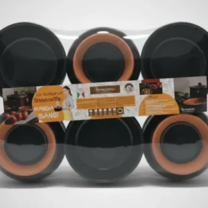 Benegiamo Set 6 Tegamini Terracotta Nera Ø 15cm | Casseruoline Monoporzione Modern-Style per Gnocchi e Gratin | Tradizione...