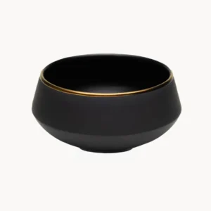 Bowl alta terracotta nera con bordo oro Eclipse