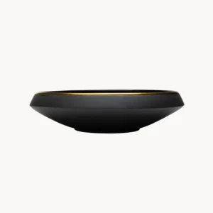 Bowl terracotta nera con bordo oro Eclipse