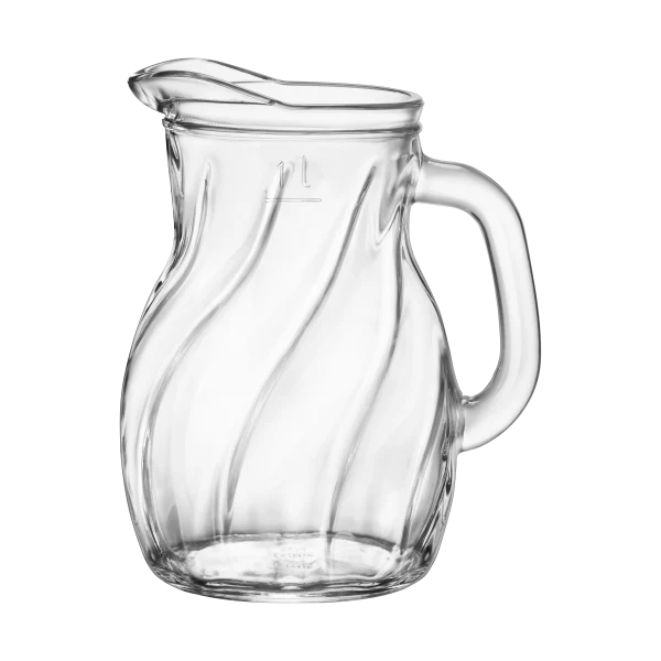 Caraffa Bormioli Rocco "Bistrot Twist" 1 Litro | Brocca Vetro Lavorato Effetto Twist | Ideale Acqua Succhi Sangria