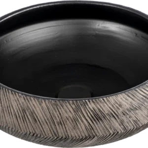 Copripiletta nera terracotta e piletta click clack per lavabo Tuareg