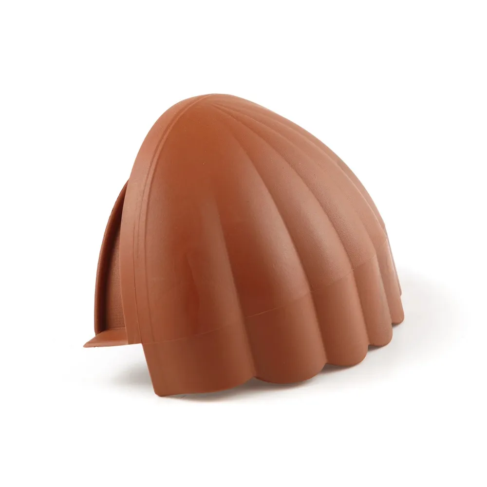 Frontale colmo tondo tegola plastica color terracotta confezione 2 pz