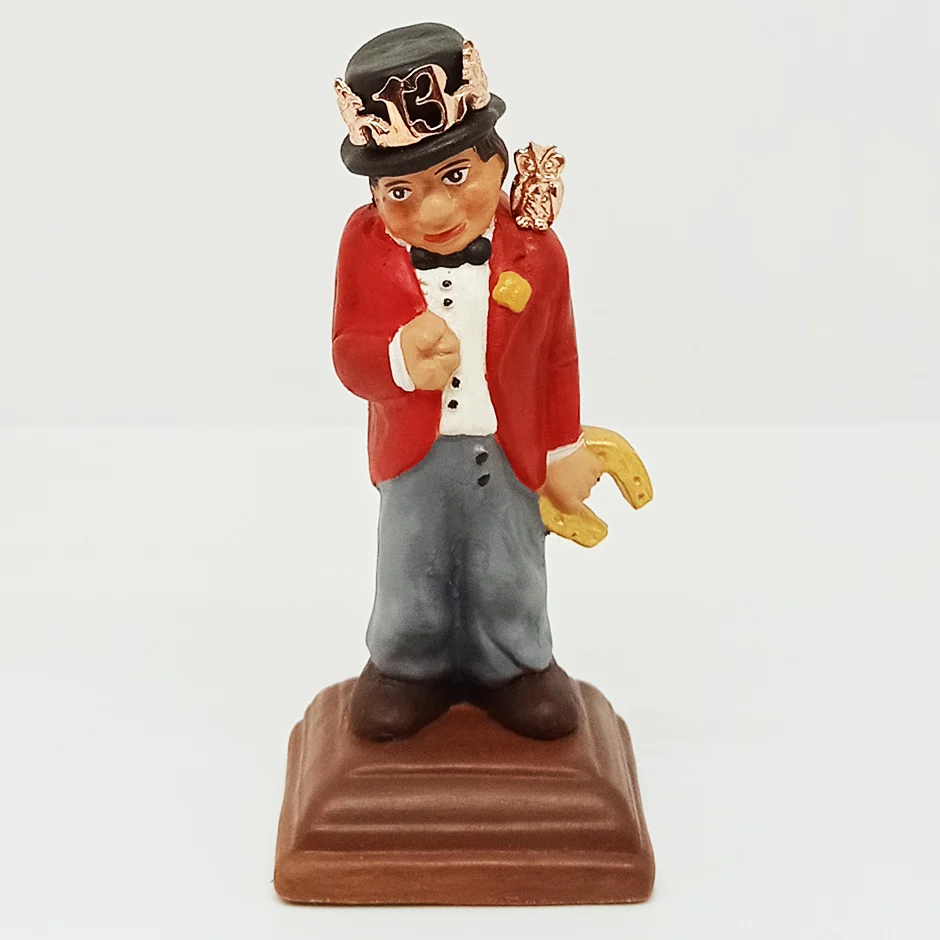Gobbetto Amuleto Terracotta Giacca Rossa