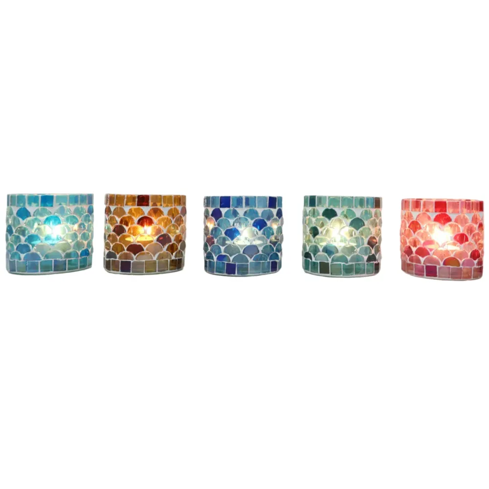 Lanterna orientale mosaico Athens S, set da 5
