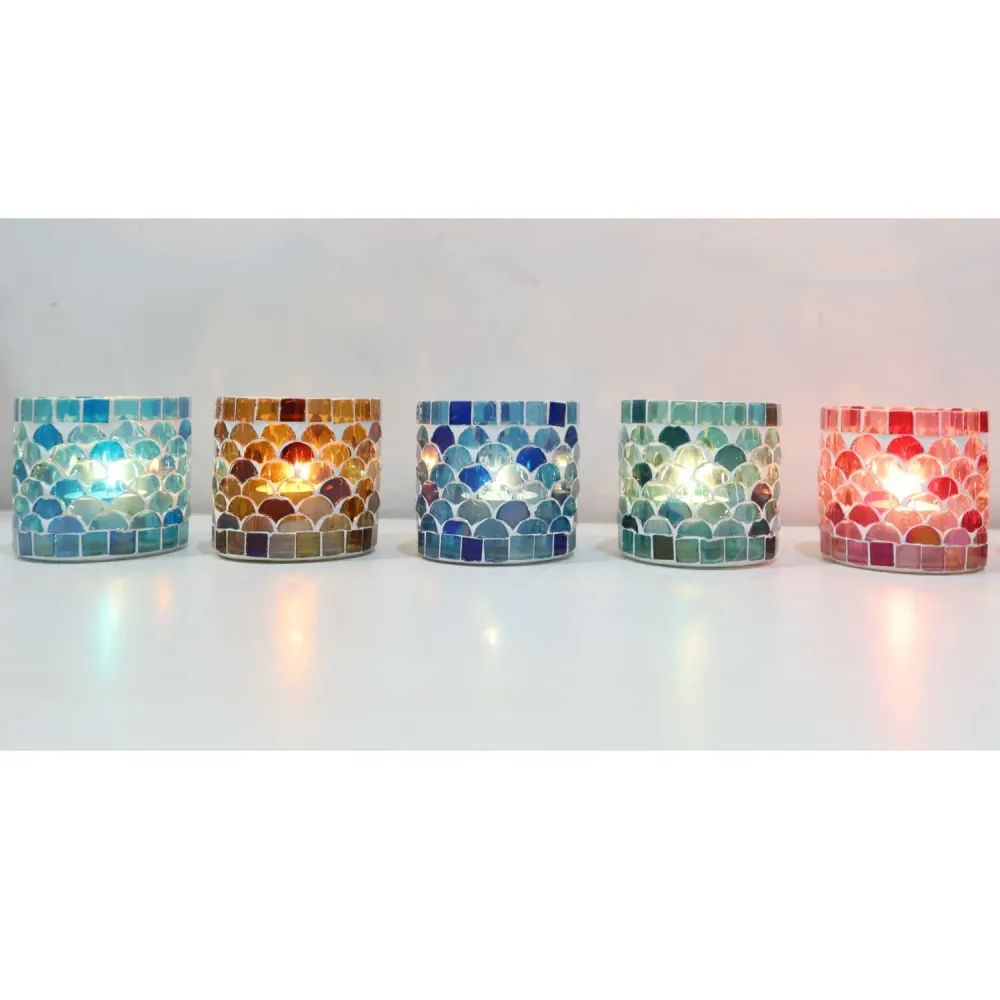 Lanterna orientale mosaico Athens S, set da 5