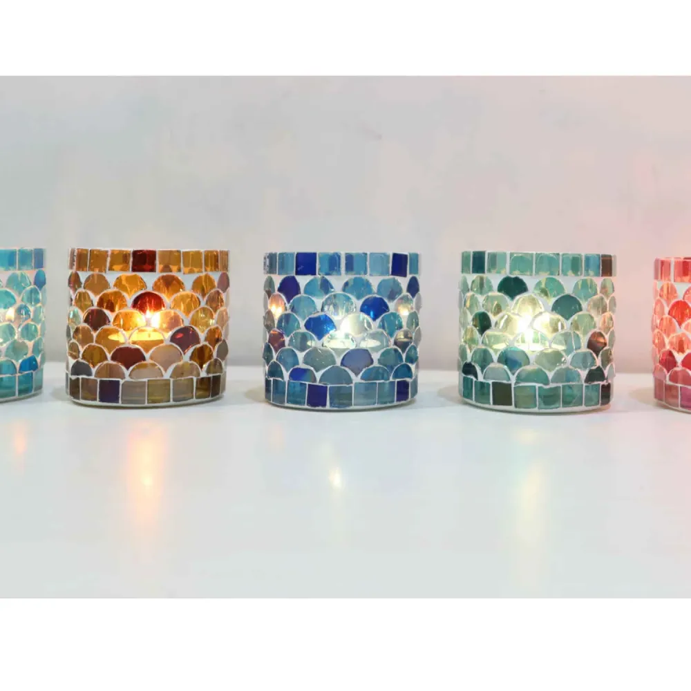 Lanterna orientale mosaico Athens S, set da 5