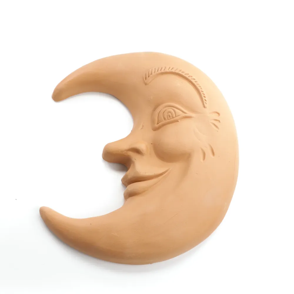 Luna terracotta artigianale, decorazione murale