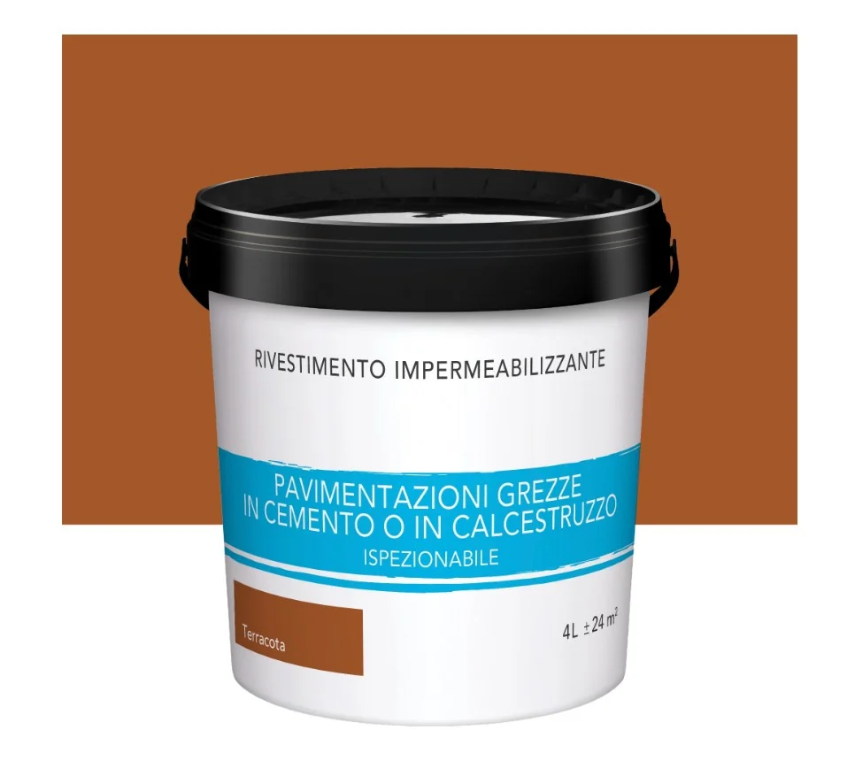 MAX MAYER RIVESTIMENTO IMPERMEABILE TERRACOTTA, PER PAVIMENTI O CALCESTRUZZO 4L