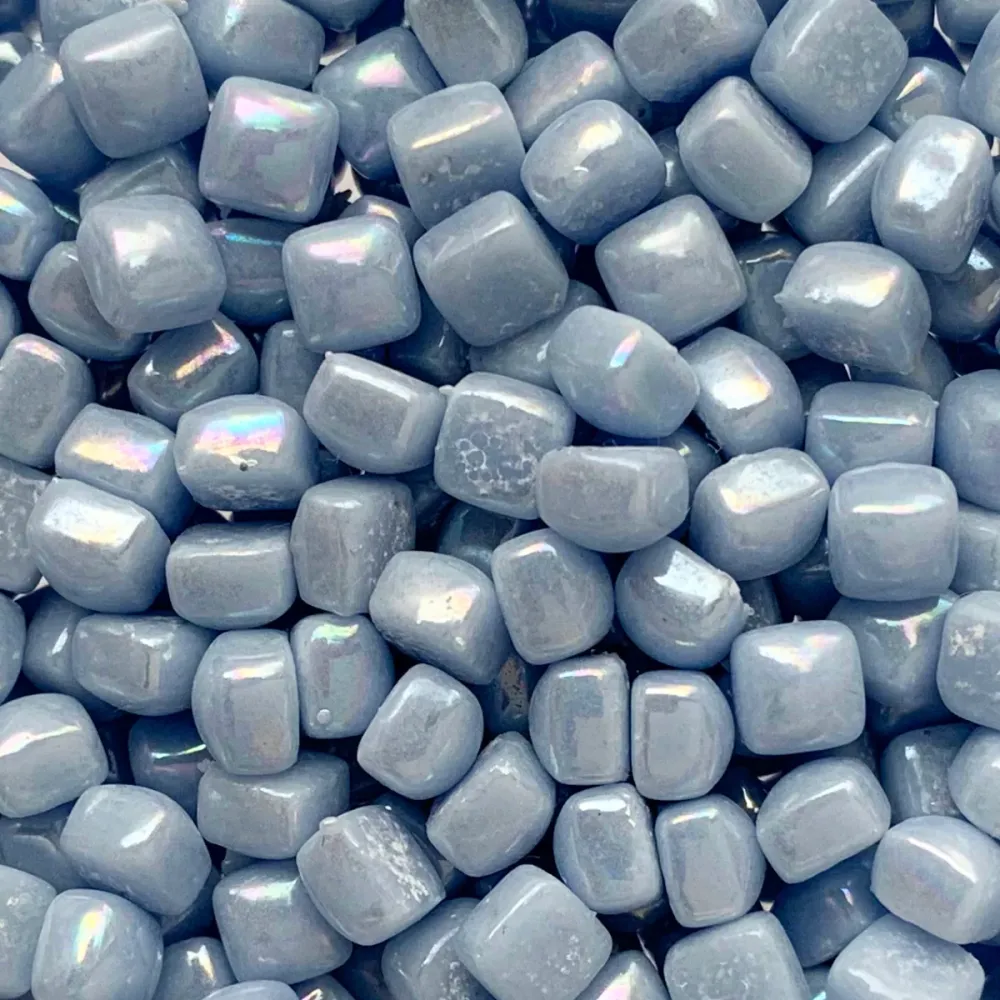 Micro Mosaico di Vetro 4,8mm Madreperla Azzurro Chiaro