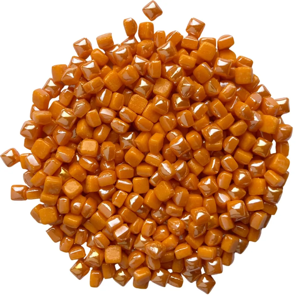 Micro Mosaico di Vetro 4,8mm Madreperla Chiaro Arancione
