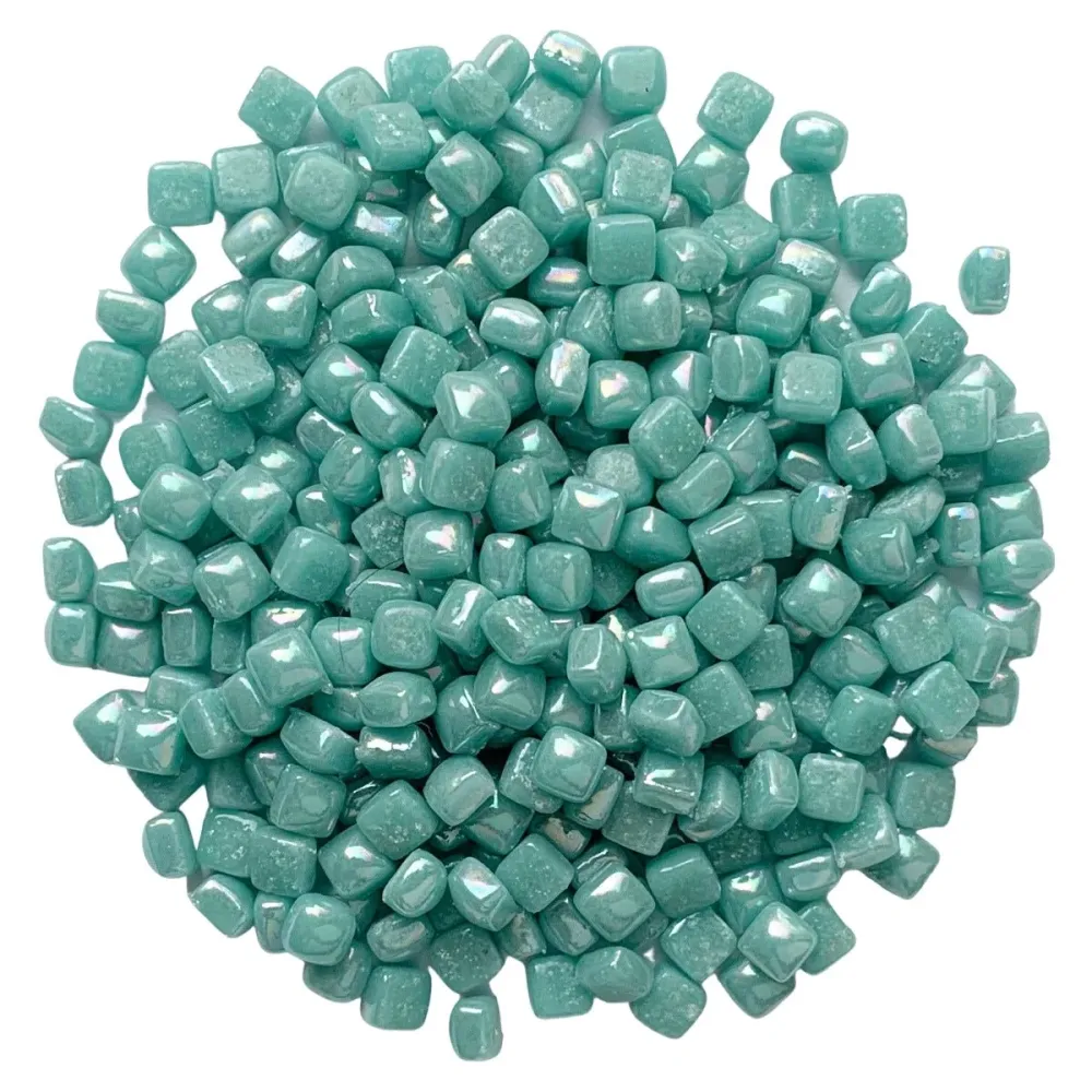 Micro Mosaico di Vetro 4,8mm Madreperla Mezzo Ciano