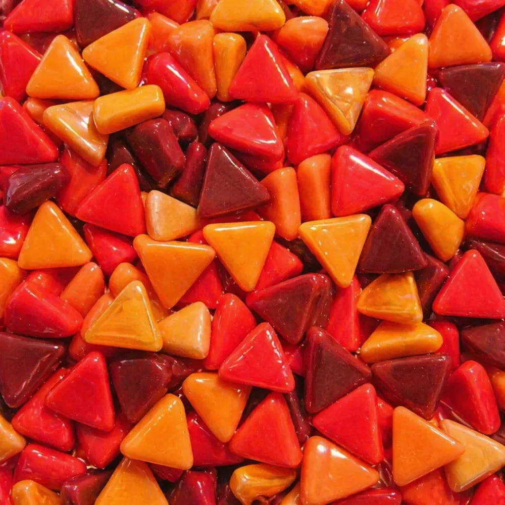 Mini mosaico vetro triangolo mix per il fuoco