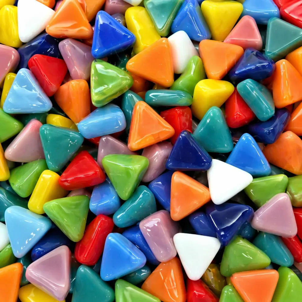 Mini mosaico vetro triangolo mix Tropical
