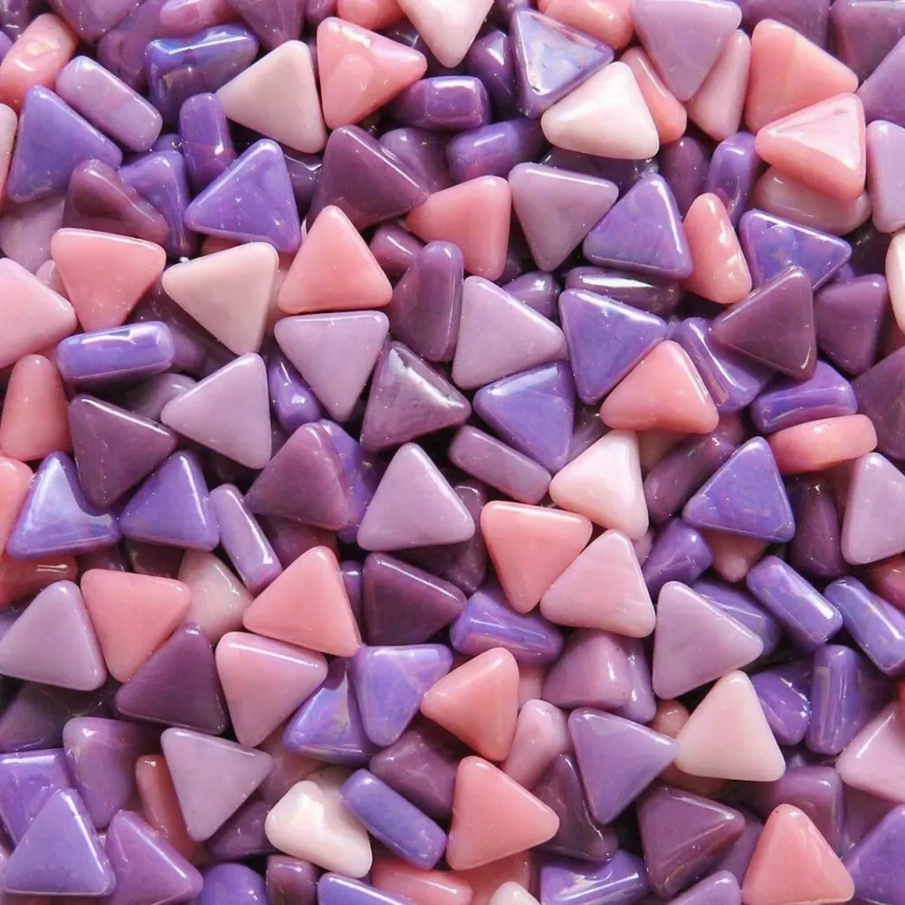 Mini mosaico vetro triangolo mix viola