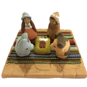 Presepe Peruviano su tavoletta terracotta
