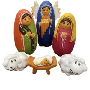 Presepe peruviano terracotta con angelo custode