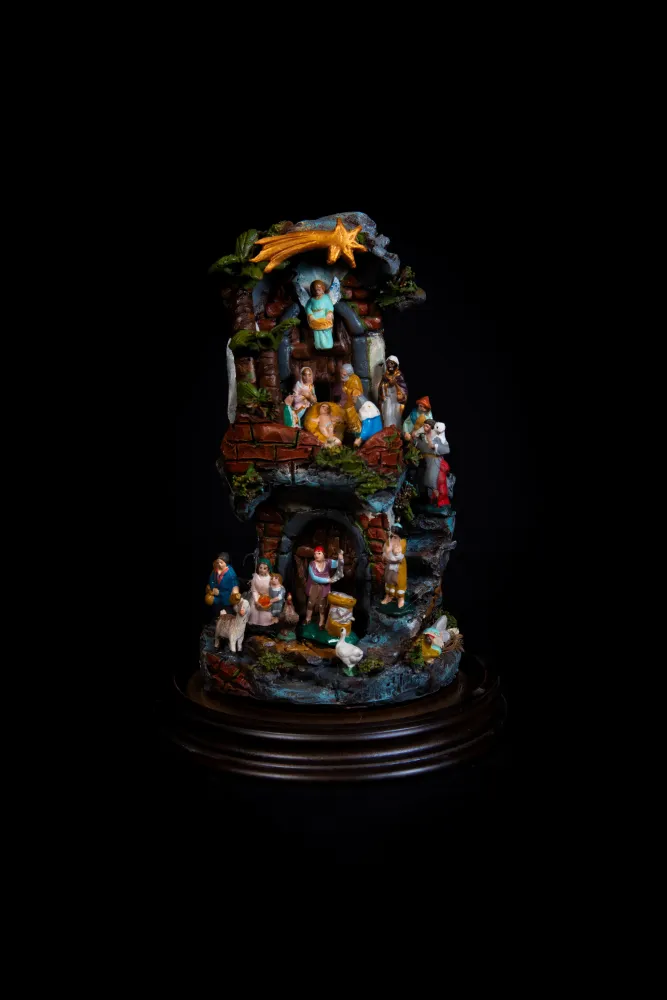Presepe piccolo terracotta con figure da 3 cm
