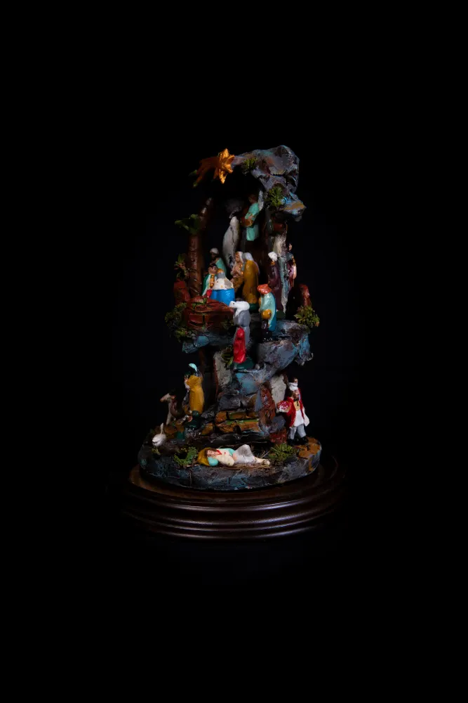 Presepe piccolo terracotta con figure da 3 cm