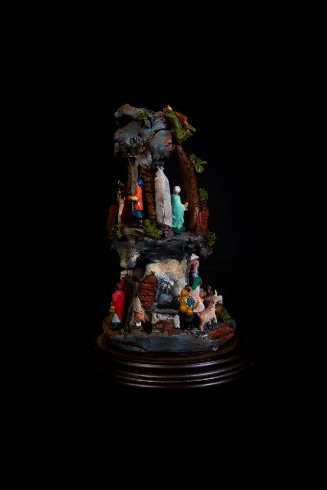 Presepe piccolo terracotta con figure da 3 cm