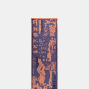 Sciarpa Contemporary blu e terracotta.