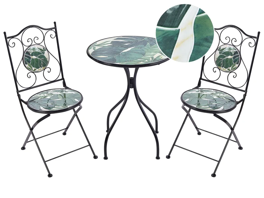 Set da balcone metallo nero COZZANA Materiale Resina Intrecciata