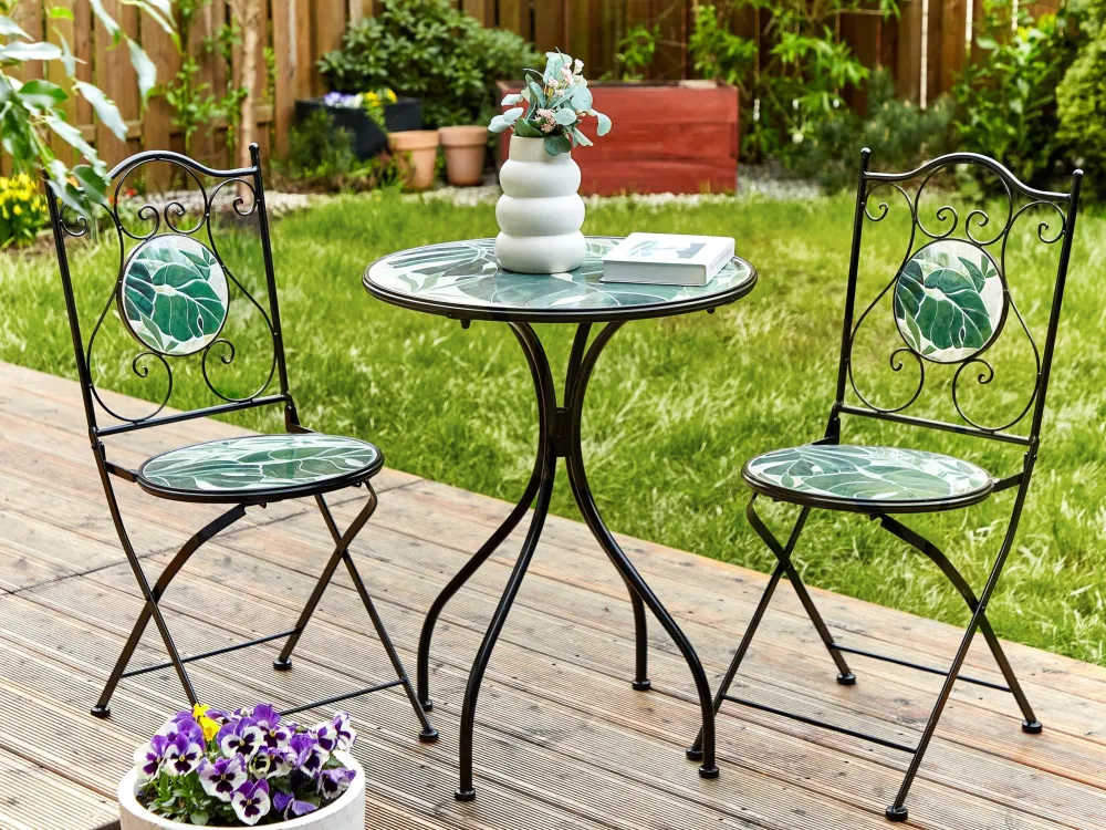 Set da balcone metallo nero COZZANA Materiale Resina Intrecciata