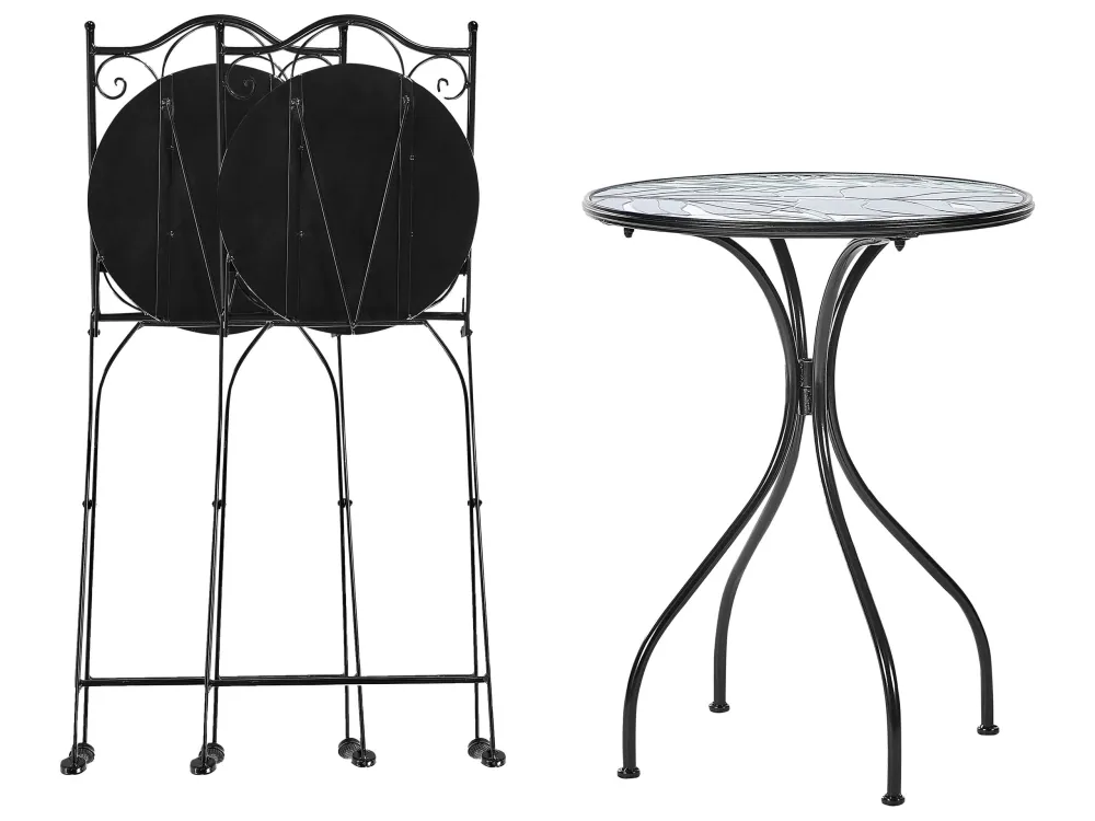 Set da balcone metallo nero COZZANA Materiale Resina Intrecciata