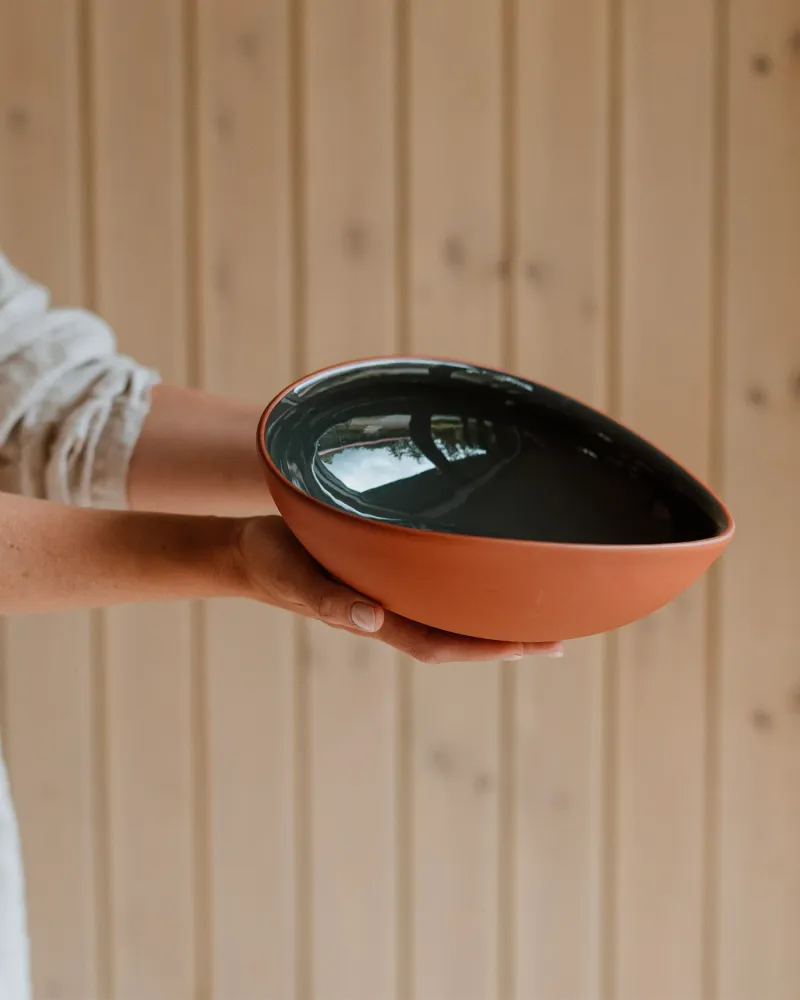 Set 2 bowl curve terracotta Earth