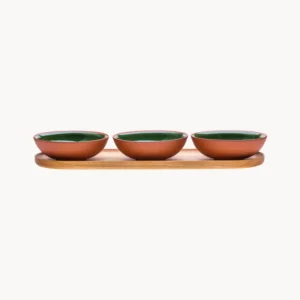 Set 3 bowl terracotta con vassoio