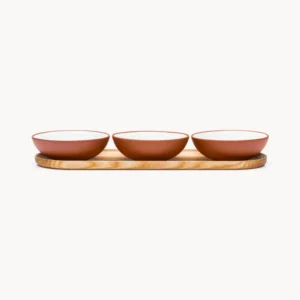 Set 3 bowl terracotta con vassoio